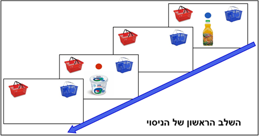 השלב הראשון של הניסוי
